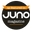 Oransje og mørkbrun, sirkulær merke. "Self Tan Lotion 150ml" omtalt i Juno-magasinet.