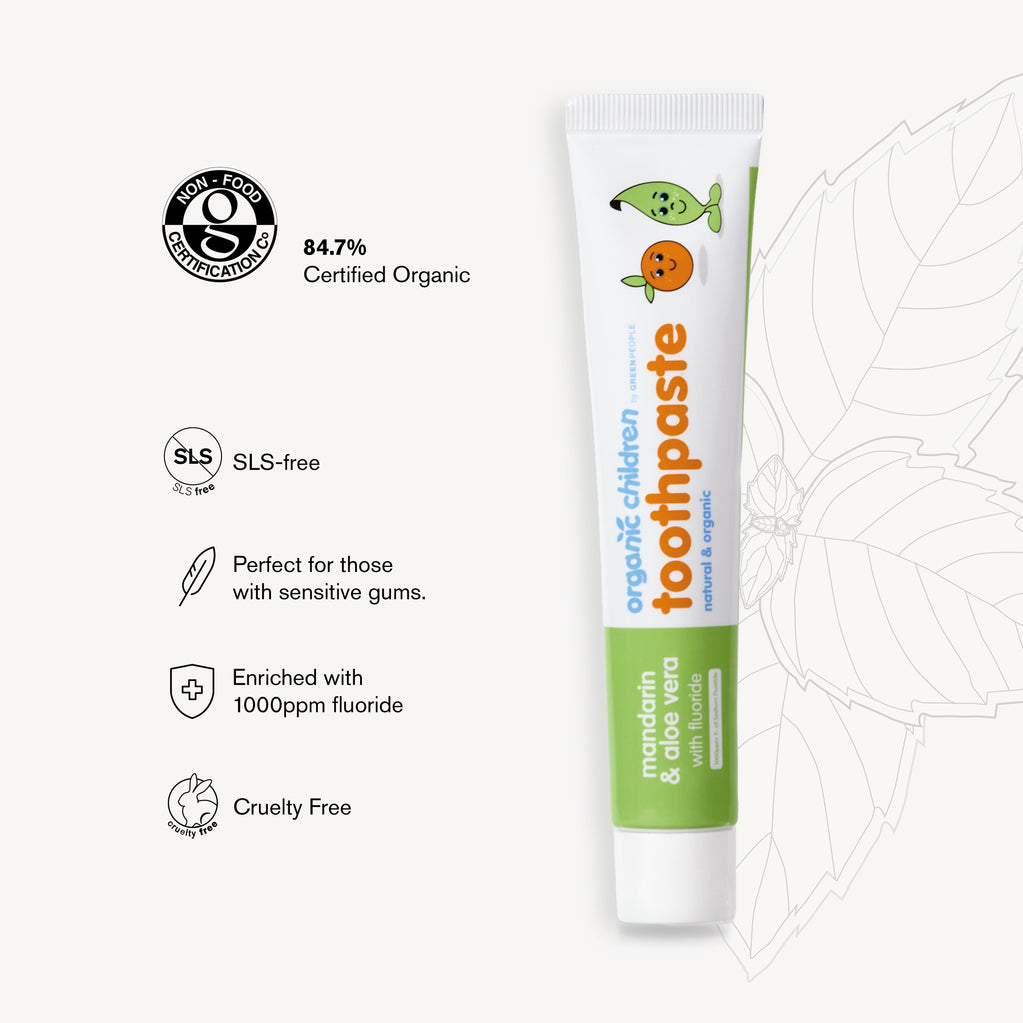 Organic Children Mandarin & Aloe Vera Toothpaste 50ml – With Fluoride