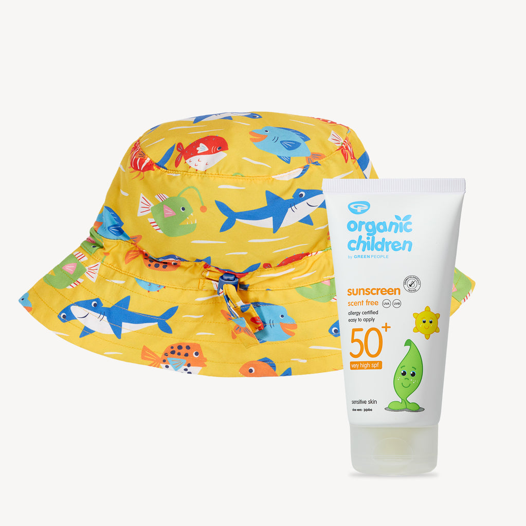 Children’s SPF50 + Frugi Funny Fish Hat 6m – 4y